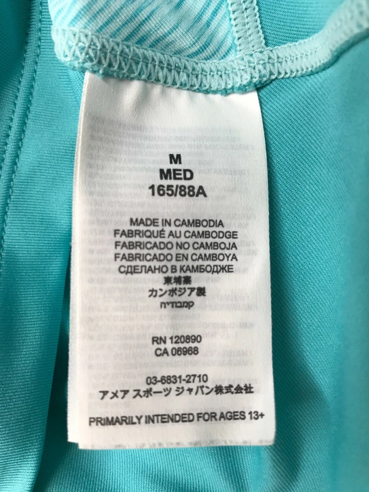 WILSON Tennis Golf Shirt Short Sleeve. Blue Green. Round Neck Women's Medium - Imagem 4 de 4