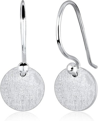Damen Ohrringe Kreis Geo Rund Trend Minimal Matt 925 Sterling Silber