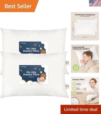 Soft  Washable 2-Pack Toddler Pillows 14x20 - Perfect for Sleepovers  Travel