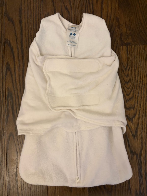 HALO Baby Swaddle Wrap 0-3 Months NB White Micro Fleece 3.0