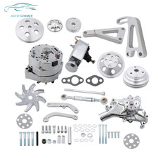 Alternator Power Steering Long Water Pump W Pulley Bracket Kit For Sbc Chevy Alternator Power Steering Long Water Pump W Pulley Bracket Kit For Sbc Chevy