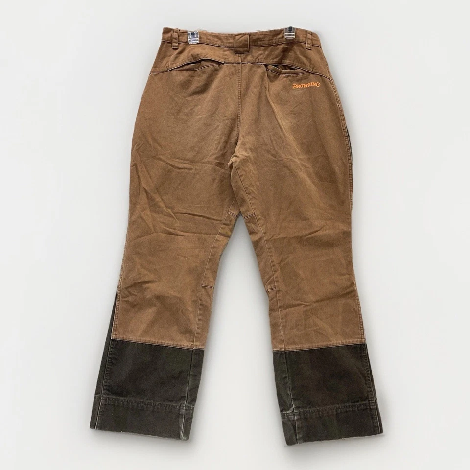 Calça jeans masculina de lona Browning 38x32 marrom joelho duplo chefe trabalho pato caça - Imagem 2 de 4