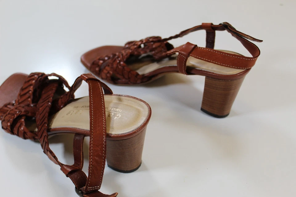 Sandalias de tacón tejido de cuero Amarone para mujer David Tate talla 8 N hechas en Italia Foto 4 de 4