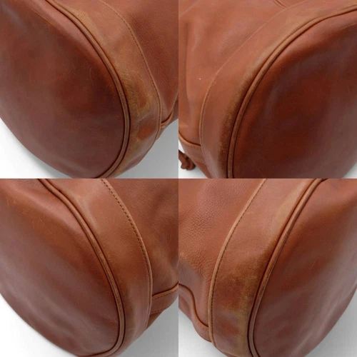 Vintage Coach 017 Shoulder Bag Drawstring Leather Brown 0073032K Authentic - 画像8/14