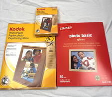 Staples Photo Basic 8.5x11, 30 KODAK PHOTO PAPER 4x6 100 Sheets New Sealed Gloss