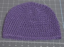 HANDMADE CROCHET PURPLE SKULL CAP/ BEANIE