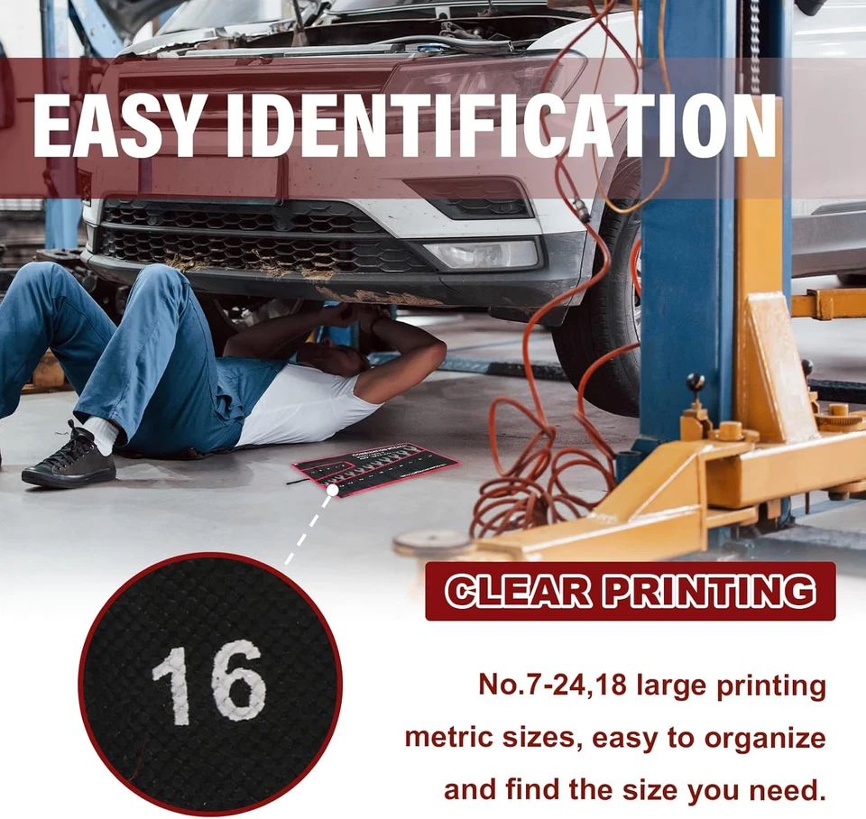 Wrench Roll up Pouch Wrench Organizer Bag with Handle Wrench Organizer Tool Hold - Image 3 of 4