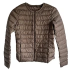 Uniqlo Down Puffer Jacket Women's XS Ultra Lightweight Collarless Brown