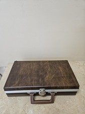 Vintage Service Mfg Co Cassette Brown Carry Case Tape Storage Holds 24 Tapes