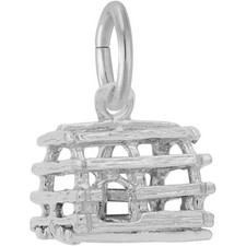 Lobster Trap Charm - Metal - Sterling Silver
