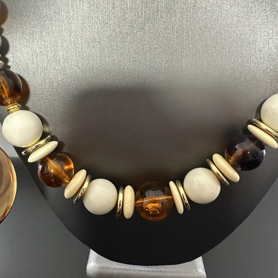 Lote de collar y pendientes perforados imitación caparazón de tortuga #383 Foto 4 de 4