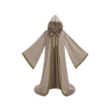 Unisex Wizard Cloak Robes With Hood Sleeves Dutch Velvet Cosplay Costume