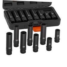 8-Piece Spline Lug Nut Removal Tool Kit - Master Key Set for 5, 6, 7, 12 Spline