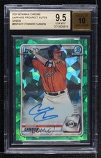 2020 Bowman Chrome Sapphire Edition Green 25/50 Connor Cannon BGS 9.5 Auto w5p