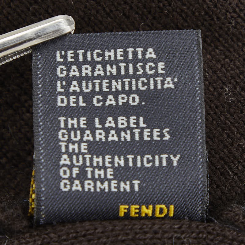 FENDI Zucca Knit Cap Black Brown Wool Women's FENDI thumbnail 8