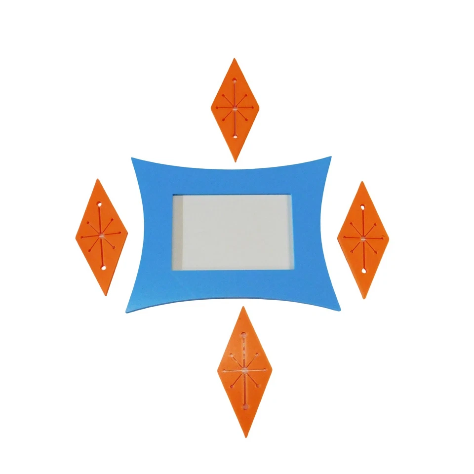 Marco de fotos moderno impreso en 3D de mediados de siglo | Marco de fotos 4x6 | Retro Atómico Foto 2 de 4