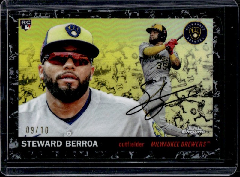 2025 Topps Chrome Platinum Steward Berroa RC Toile Cream/Black Refractor #/10