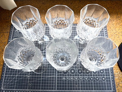 6er Set 50er Jahre Vintage Bleikristall Weingläser/Kelche - Top