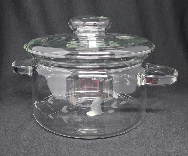 Princess House Heritage Pattern 2pc 3 Qt Crystal Casserole Set NEW w/o BOX