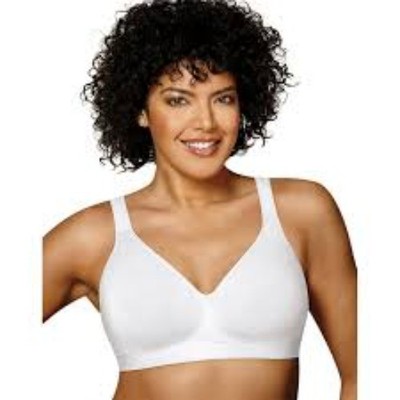 Playtex 18 Hour Cotton Stretch Wireless Full Coverage Bra US474C 36C WHITE