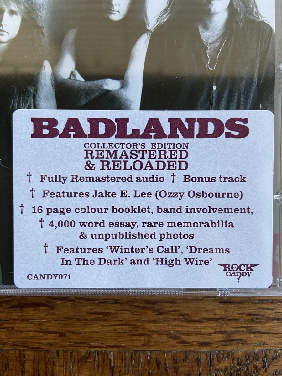 BADLANDS S/T 1989 Collector's Edition CD Rock Candy Jake E Lee