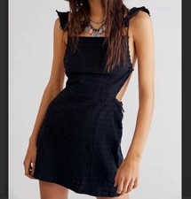Free People Beyond Chic Navy Blue Mini Dress Size M NWT! Flaw.