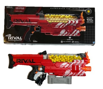 Nerf Rival Nemesis Motorized Blaster MXVII-10K Red, Ammo & Rechargeable Battery