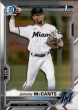 2021 BOWMAN DRAFT CHROME 1ST MIAMI MARLINS - JORDAN MCCANTS #BDC-26