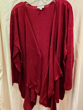 Susan Graver Women's 3X Sheer Sweater Knit Cardigan Lightweight Cascade Front