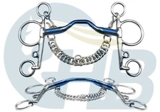 Blue Sweet Iron Pelham Bit with Ported Mouth sizes 4.50" to 6.00"