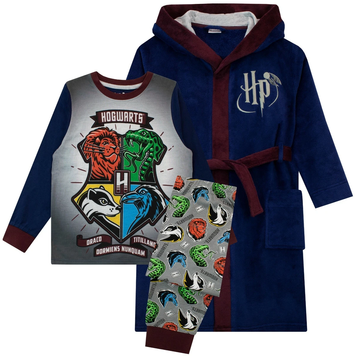 Harry Potter Dressing Gown Set Kids Boys 5 6 7 8 9 10 11 12 13 Years Pyjamas