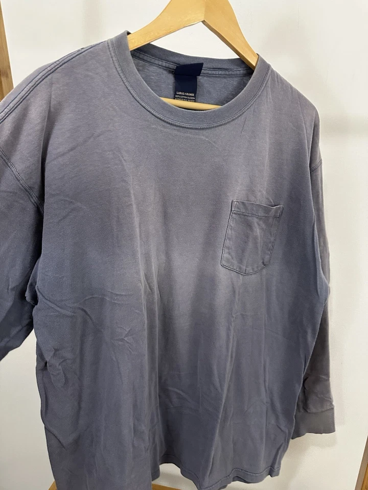 VTG Gradient Sun Faded Worn WIP Work Pocket LS Workwear T-Shirt Oversized L - Image 4 of 4