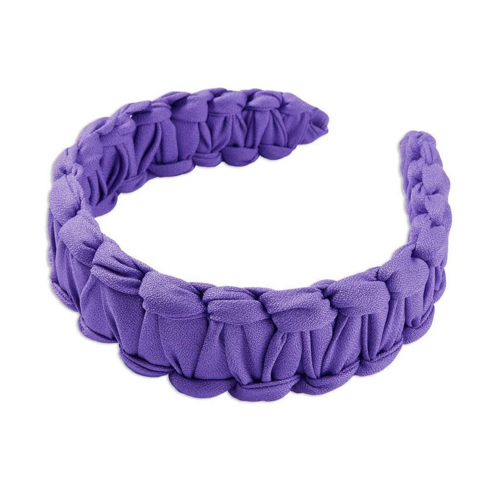 Diadema con cordones envuelta en tela Scunci Be-u-Tiful - púrpura, 1 pieza Foto 4 de 4