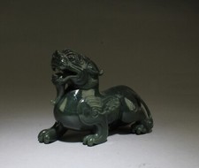 Chinese Spinach Green Nephrite Jade Carved Ornament