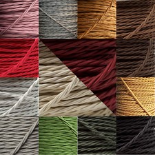 Braided Cloth Twisted Wire Flex 3Core 3Amp Double Insulated in Various Colours