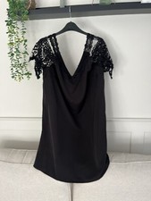 Black dress Extra large black lace cold shoulder Dress night out Christmas party