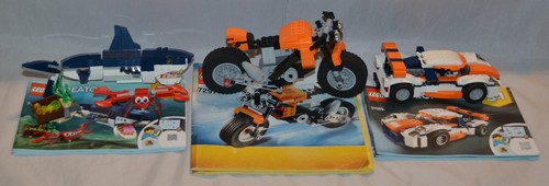 LEGO Creator 3 in 1 LOT Deep Sea Shark 31088 Track Racer 31089 Motorcycle 7291 - Picture 2 of 11