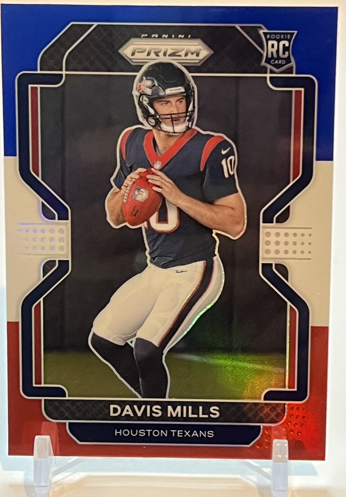 Davis Mills RC Rookie Red White Blue Prizm 2021 Panini Prizm Football 352 Texans