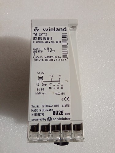 WIELAND TYPE : SXT 12 R3.185.0030.0 MEASURING RELAY CURRENT 220-240 VAC NEW - Picture 3 of 9