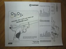 Crosman MK 1 2 Mark I Mark II - TWO Seal Kits - Exp View With Guide  Parts List