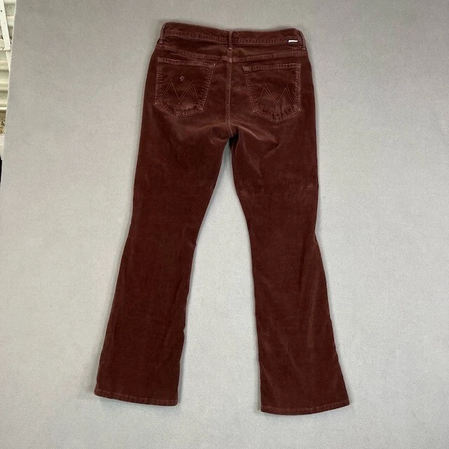 MOTHER Pants Womens 30 Brown Umber Corduroy Weekender Fray Bootcut Western Y2K - Image 2 of 4