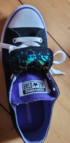 Chucks Converse special edition Umklapp Lasche Alien Motiv Gr. 37 Schwarz lila - Bild 2 von 7