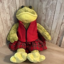 Dan Dee Buttery Soft Frog Plush 18" Vest Skirt Outfit Kilt Christmas Plaid