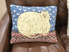 Wool Cat Loop Decorative Pillow 20"X 15"