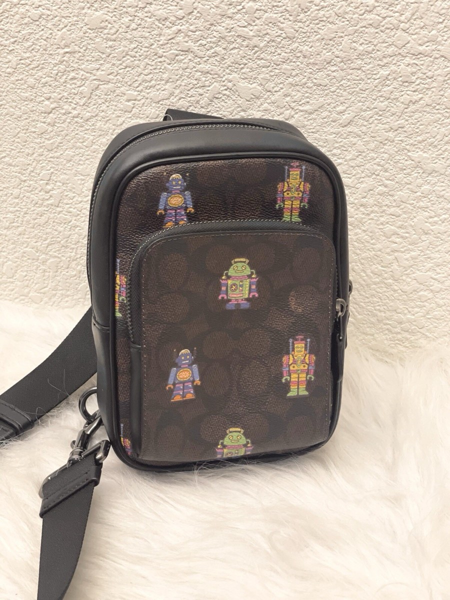 クラッチバッグ COACH Cosmic Coach Small In Signature With Robot Print COACH® Outlet | Cosmic Coach Charter Slim Crossbody Bag With