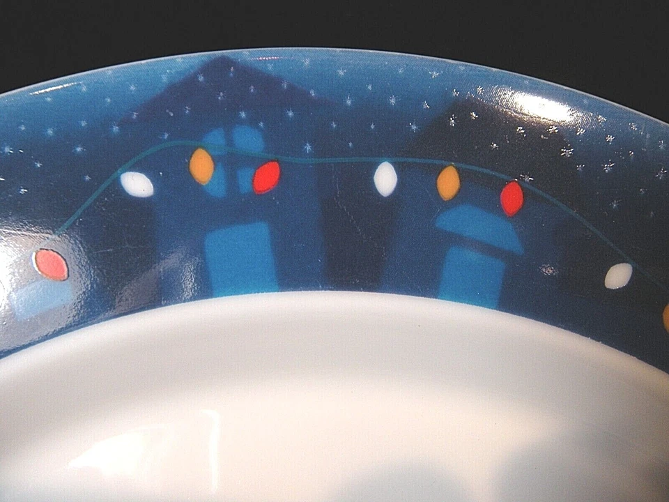 Dansk "Village Lights" Holiday Dinnerware and Cocktail Glasses - Image 3 of 4