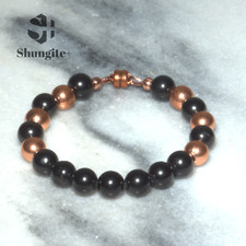 Shungite bracelet Harmony beads 8mm shungite and copper in Perfect Union