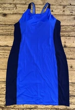 Athleta Women’s Size L Blue Caspian Colorblock Swim Dress EUC