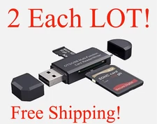 2 Each Micro USB OTG/USB 2.0 Card Reader Adapter SD/Micro SD Memory Card Reader
