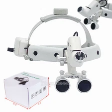 3.5X Medical Surgical Dental Binocular Loupes Headband Magnifier LED Headlight